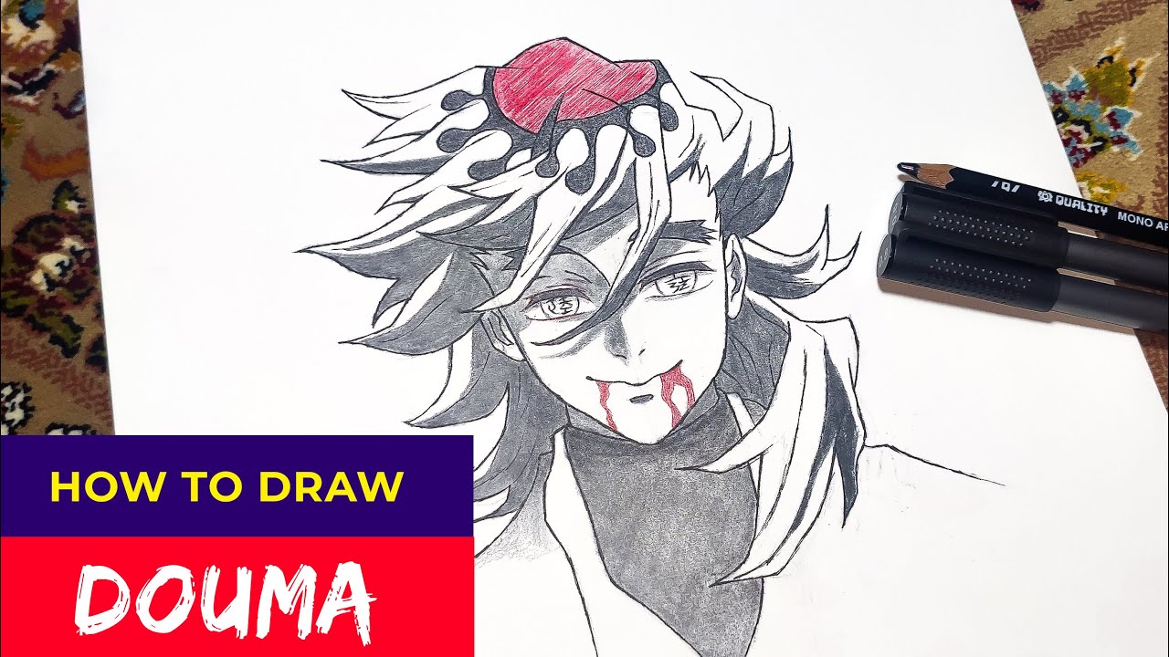 como desenhar o Douma do anime Demon slayer passo a passo #comodesenha