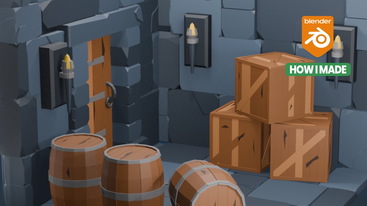 How did I make a stylized low-poly medieval door?