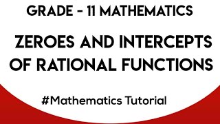 zeros and y-intercept of rational functions