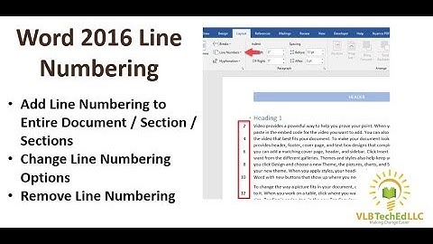 Word 2016 Line Numbering Feature