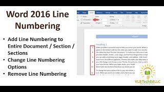 Word 2016 Line Numbering Feature