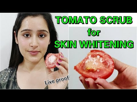 Get fair skin, glowing skin, remove dark spots by Tomato Facial scrub
