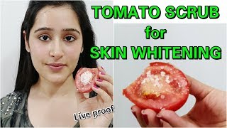 Get fair skin, glowing skin, remove dark spots by Tomato Facial scrub