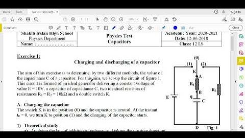 Exercise Solution - Charging and Discharging of a Capacitor