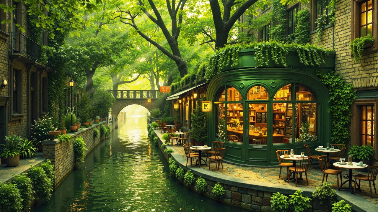 Slow Morning Jazz | Tranquil Spring Café Ambience ~ Coffee Shop Music to Relax & Focus