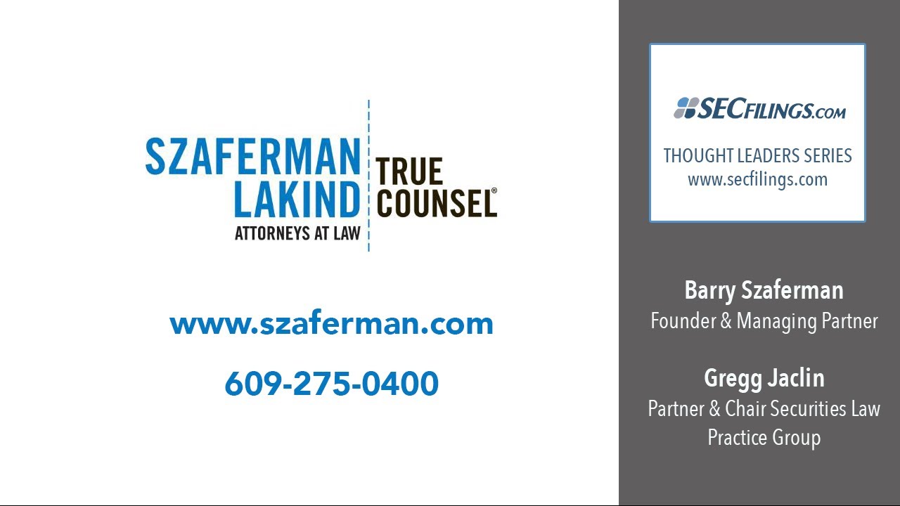 SECFilings.com Thought Leaders | Greg Jaclin of Szaferman Lakind