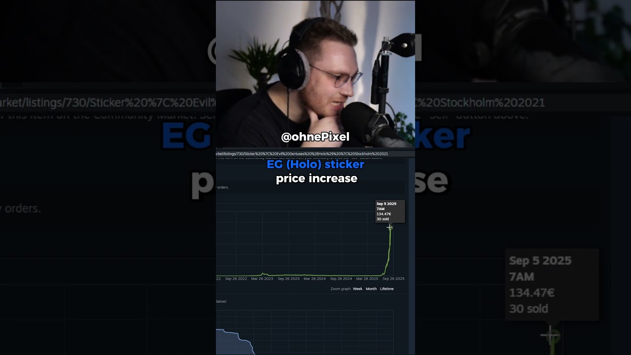ohnePixel checks EG (Holo) sticker insane price increase