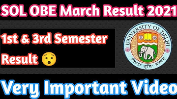 SOL OBE Exam March Result Update 2021 || Very Important || 1st & 3rd Semester