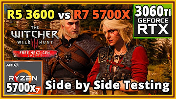The Witcher 3 Next-Gen PC - Ryzen 5 3600 vs Ryzen 7 5700X | RTX 3060 Ti - Side by Side Performance