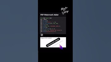 PDF Watermark Adder: Add watermark to a PDF document #python #coding #programminglanguage #daily