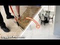 You Would Never Guess It's Over Wood Subfloor | DIY Faux White Marble Luxury Floor Using Epoxy Resin