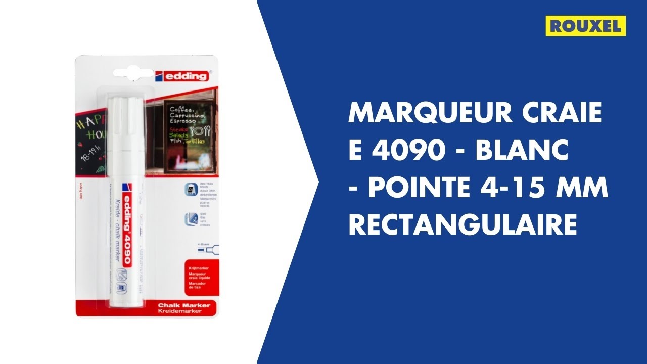 38958 - Marqueur craie E 4090 - blanc - pointe rectangulaire 4-15 mm