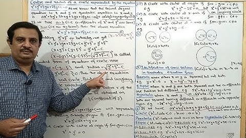 Centre and radius of a Circle represented by the equation x^(2)+y^(2)+2gx+2fy+c=0|Conics:Circle|V.08