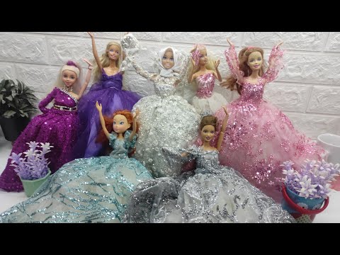 تفصيل فستان زفاف باربي مع فساتين أصدقائها والطريقة خطوه بخطوه بعد قليل على قناتى