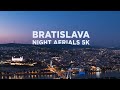 Bratislava night aerials 5k  old town  downtown slovakia
