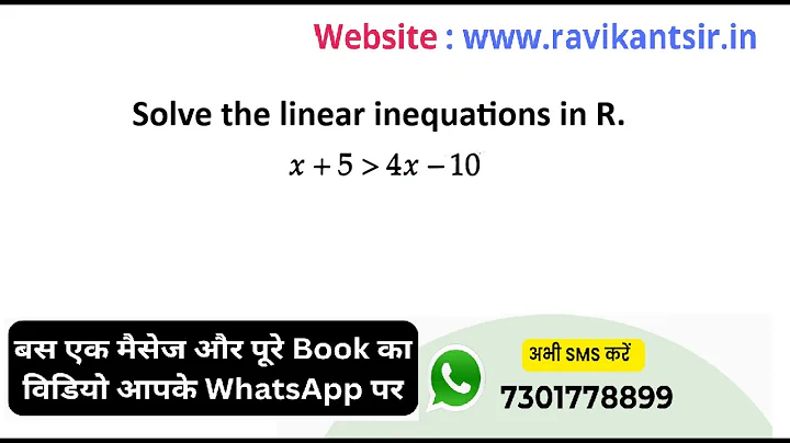 Solve the linear inequations in R : x + 5 greater than 4x - 10