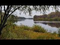 Beautiful autumn on the river.  Nice background music for relax and stress relief