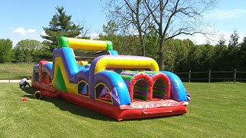 Setting up the 40 foot Obstacle Course