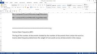 Lec-7 : TFIDF CALCULATION USING PYTHON ||Web Mining