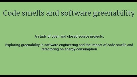Code smells and software greenability
