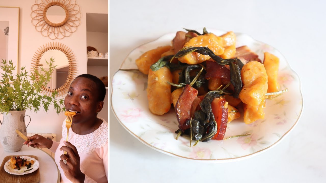 RECETTE D'AUTOMNE // GNOCCHI DE PATATES DOUCES // GNOCCHI MAISON ET POITRINE DE PORC À LA SAUGE
