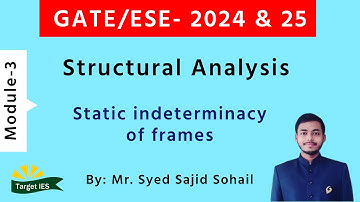 Structural Analysis Module-3 |  static indeterminacy of frames | Target IES
