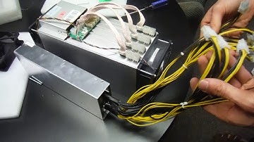 Plugging in Power Supply Innosilicon A4+ Litecoin Miner Scrypt Miner Alt Coins ASIC