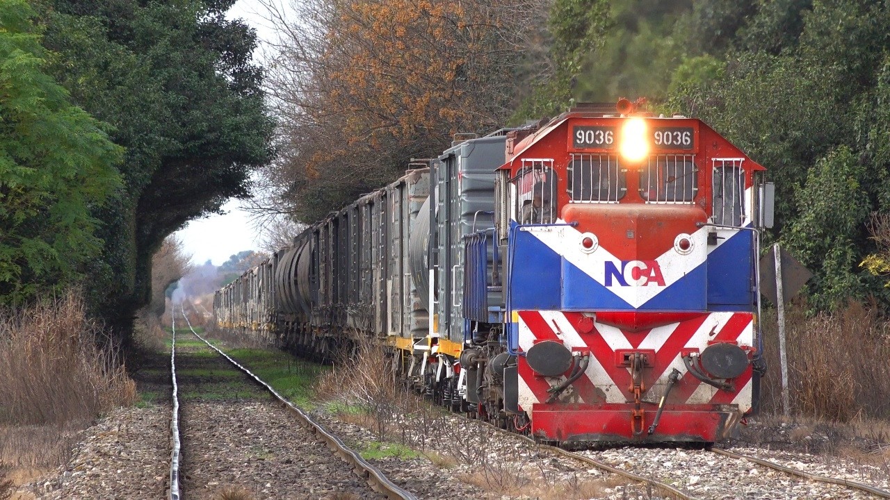 Cruce de Trenes NCA por Vía Córdoba en Armstrong - Locomotoras GR12 y GT22 9036