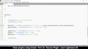 LScript Tutorial | Part 10 - Bouncing Ball | How to make plugins for lightwave 3D
