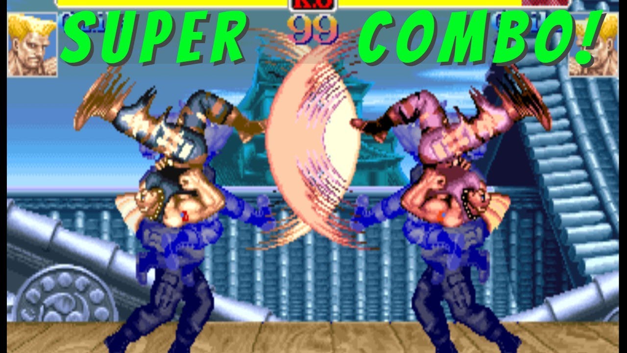 Street Fighter 2 Guile Combo Standing Flash Somersault Kick with Gamepad  and Commentary SF 2 