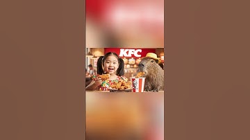 Mời các anh chị ăn gà KFC cùng anh em Capy ạ #capybara