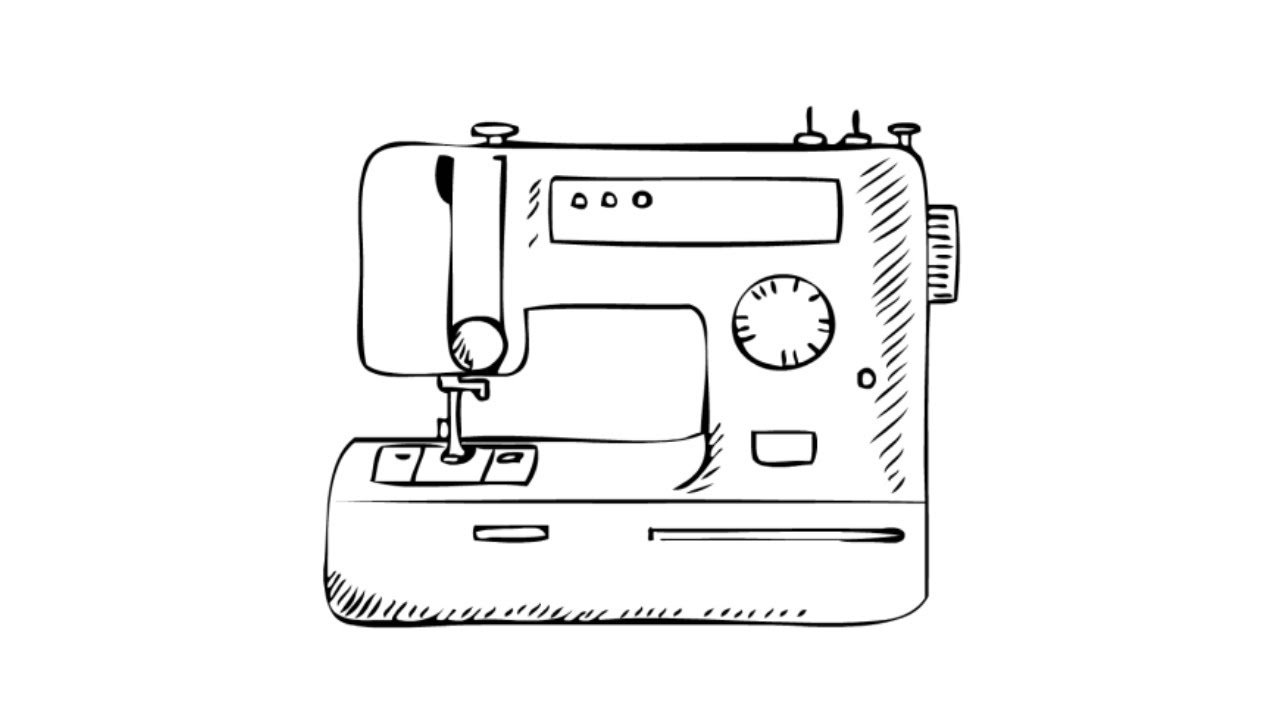 How to draw a sewing machine  YouTube