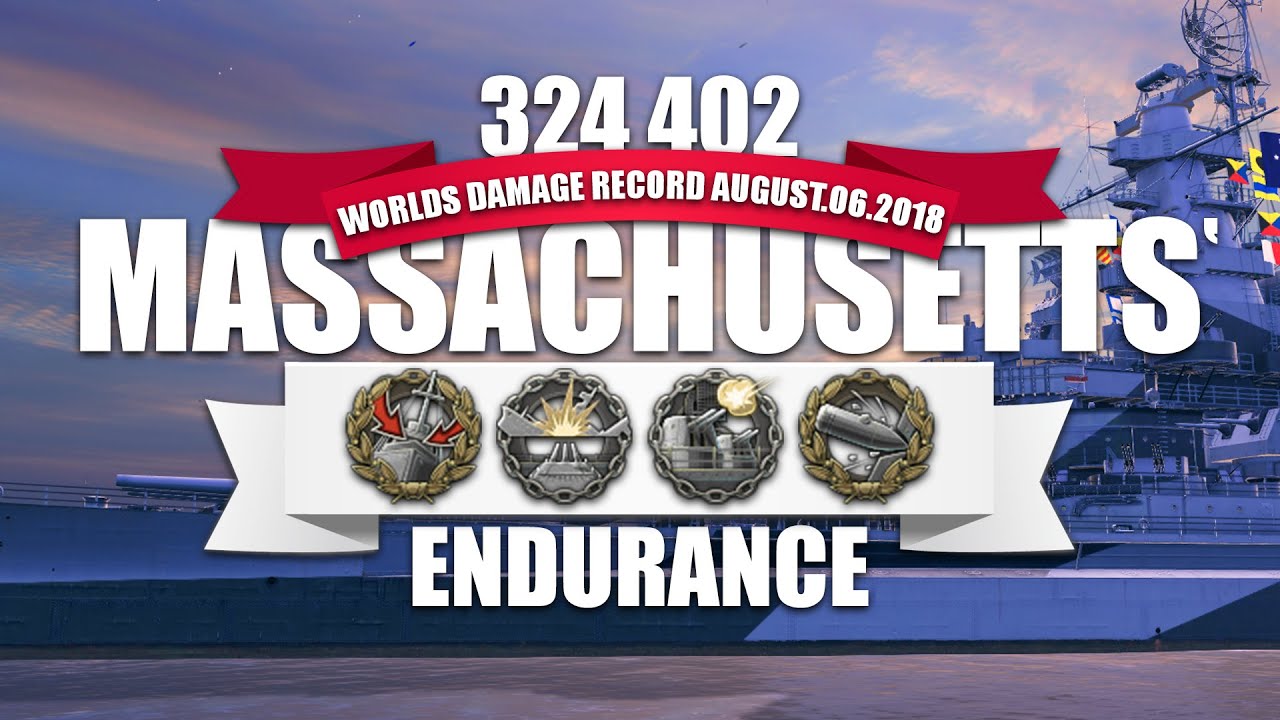 World Of Warships - Massachusetts' Endurance (Worlds Damage Record August.06.2018)