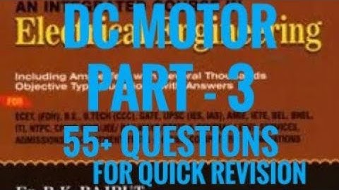DC Motor mcq Part-3 !! RK Rajput