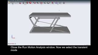 Adding an actuator and running transient and static motion analyses with Altair Inspire