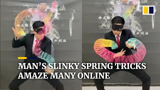 Chinese Man S Slinky Spring Tricks Amaze Many Online