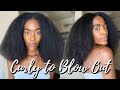 FROM CURLY TO BLOWN OUT NATURAL HAIR - INCHESSSS!!