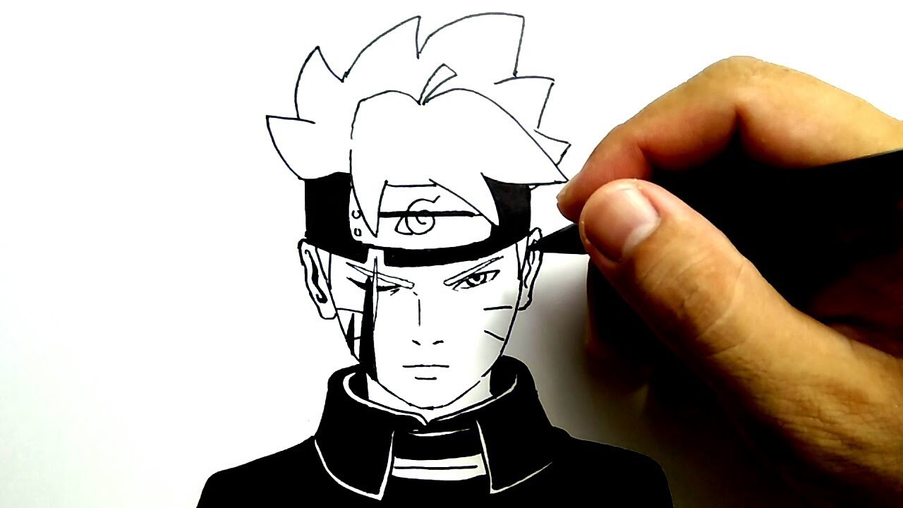 cara menggambar boruto gampang sekali how to draw boruto 