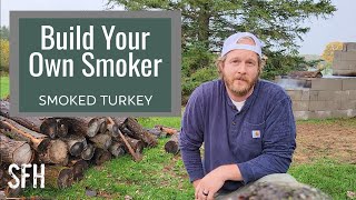 Build Your Own BBQ: DIY Cinder Block Offset Smoker + Bonus Smoked Spatchcock Turkey! 🍗🔥