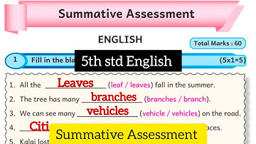 5th std English Term 1 Summative Assessment Workbook answers/ Ennum Ezhuthum English 