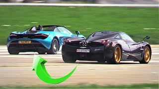 Pagani Huayra Gets Humiliated on the AirStrip!! | DRAG RACES vs. Supercars