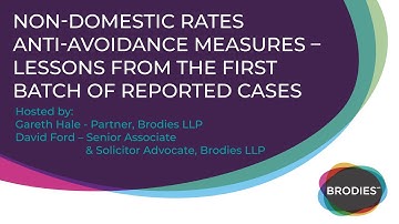 Non domestic rates anti avoidance measures – lessons from the first batch of reported cases