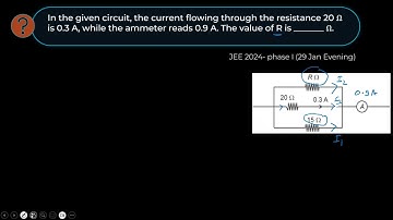 JEE Main 2024, 29 Jan evening | In the given circuit, the current flowing through the resistance 20