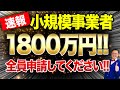 【速報】今なら従業員0でも1800万円貰えます！！この動画を見たら必ず申請してください！！