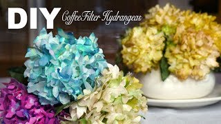 DIY | Simple Realistic Hydrangeas  Coffee Filter Flowers