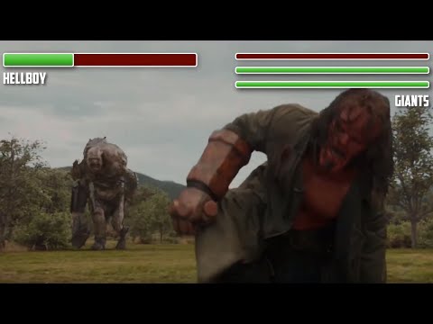 Hellboy vs. Giants WITH HEALTHBARS | HD | Hellboy (2019)