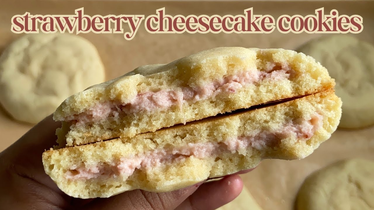 Soft Strawberry Cheesecake Stuffed Sugar Cookies ♡ Bake With Me