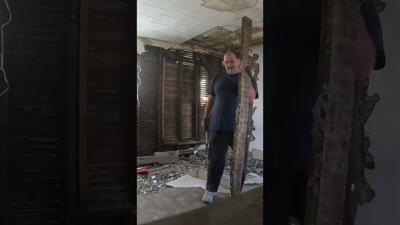 Time lapse of us working . Demolition 