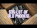 HUGE $35 lot of old phones!
