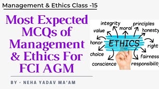 Most Expected MCQs of Management & Ethics For FCI AGM,NABARD,SEBI,UGC NET, UPSC,RBI|Agriculture & GK